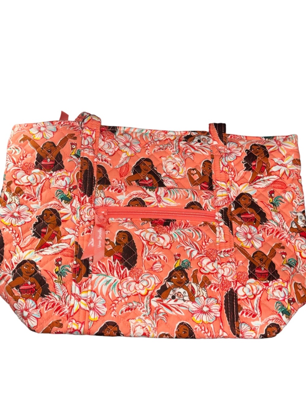 NWT Disney Moana, Pa, and Hei Hei Small Vera Bradley Orange Floral Tote Bag